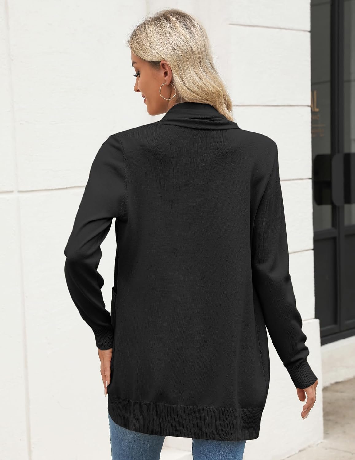 Women Long Cardigan Sweaters Lightweight Open Front Duster Knit Fashion Sweater Coats Trendy Cardigans with Pocket - Image 3