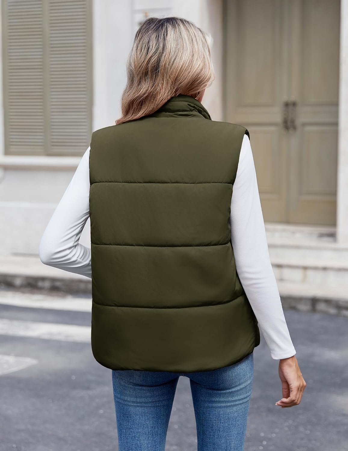 Puffer Vest Women Lightweight Fall Sleeveless Jackets Zip Up Puffy Outerwear Quilted Gilet Winter Pocket Outfits - Image 6