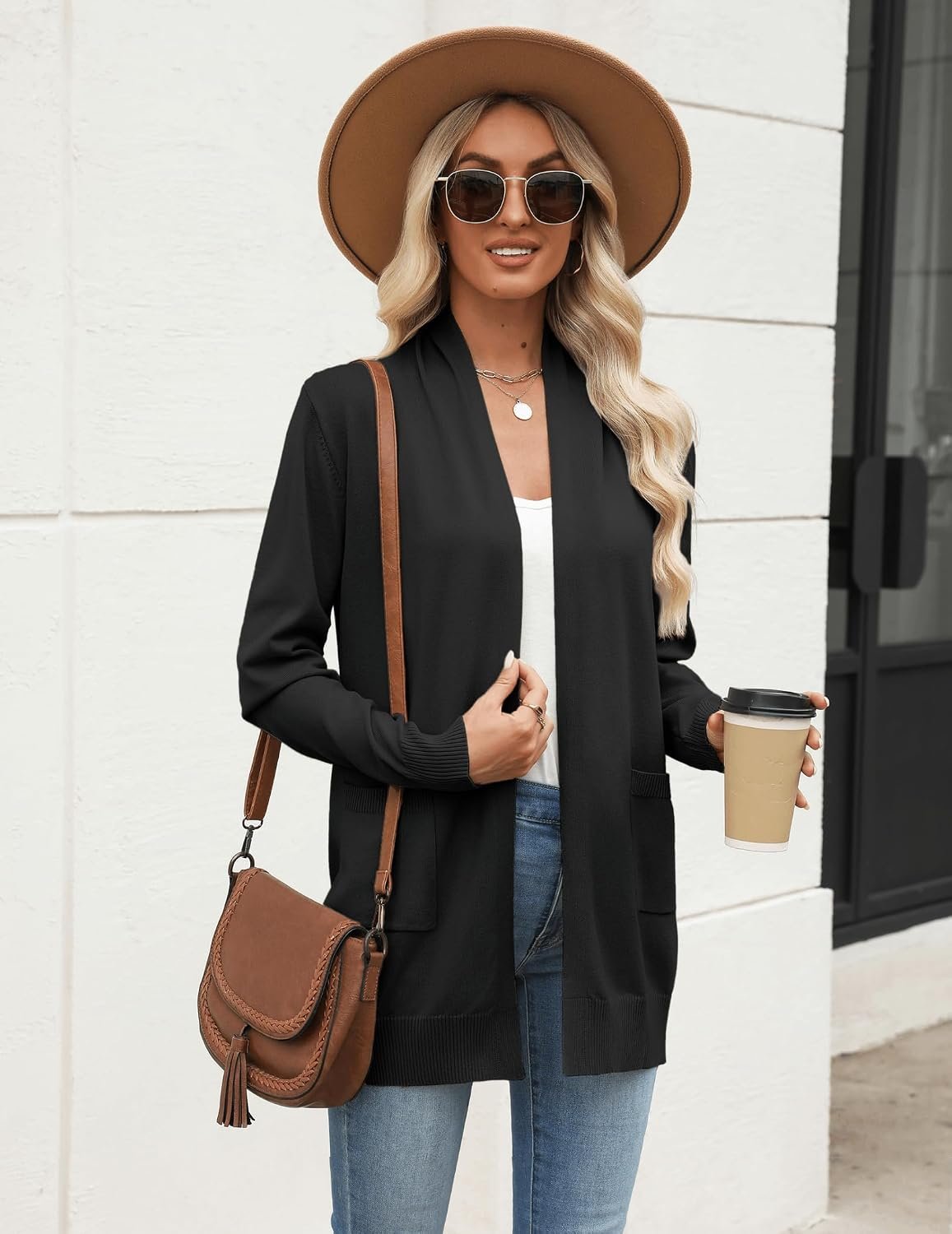 Women Long Cardigan Sweaters Lightweight Open Front Duster Knit Fashion Sweater Coats Trendy Cardigans with Pocket - Image 4
