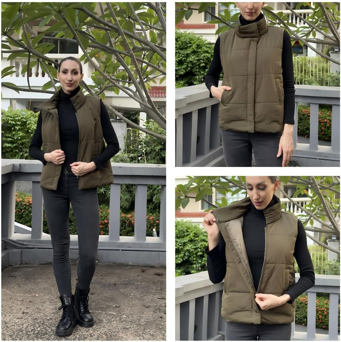 Puffer Vest Women Lightweight Fall Sleeveless Jackets Zip Up Puffy Outerwear Quilted Gilet Winter Pocket Outfits - Image 5